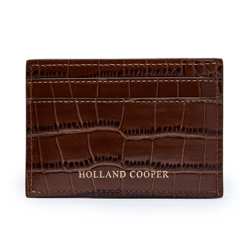 Holland Cooper Chelsea Card Holder - Tan Croc-1